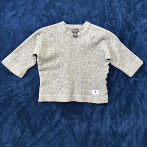 Vtg Abercrombie & Fitch Kids Sweater Size L 16 Lambswool Gray Raglan Preppy Shor